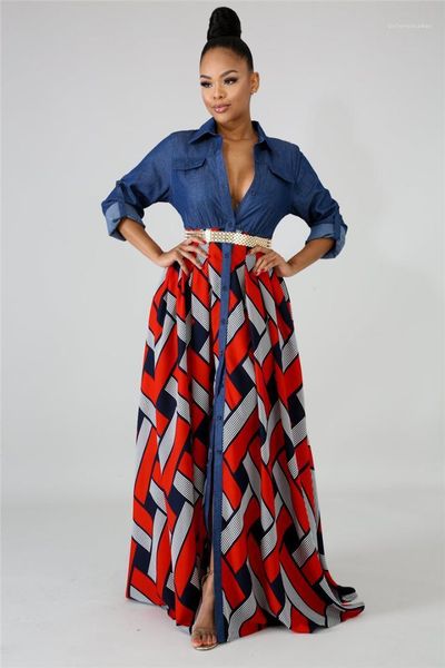 sleeve casual dresses high waist split womens maxi dresses patchwork denim floral spring womens designer dresses deep v lapel neck long, Black;gray
sleeve casual dresses high waist split womens maxi dresses patchwork denim floral spring womens designer dresses deep v lapel neck long, Black;gray