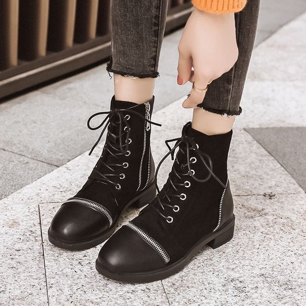 zipper round toe rock shoes woman white mid-calf boots low heels booties winter footwear boots-women booties ladies luxury, Black
zipper round toe rock shoes woman white mid-calf boots low heels booties winter footwear boots-women booties ladies luxury, Black