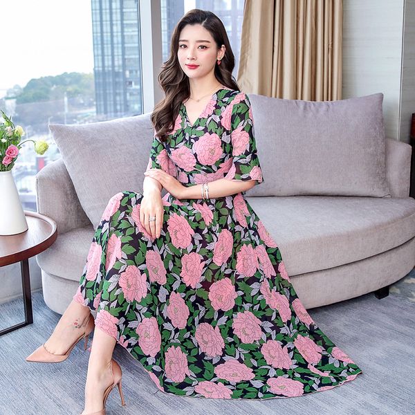 plus size fashion summer women flower dress boho v neck elegant office chiffon dresses dress vestidos mujer robes large 3xl, Black;gray
plus size fashion summer women flower dress boho v neck elegant office chiffon dresses dress vestidos mujer robes large 3xl, Black;gray