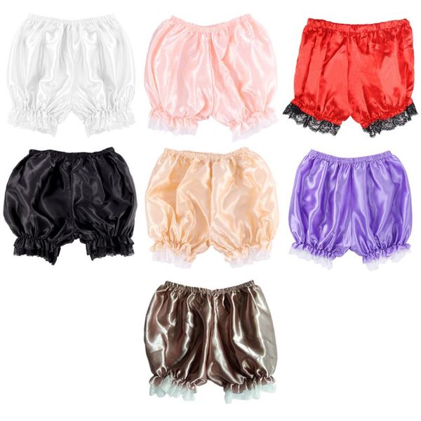 women imitation silk bloomers ruffles lace trim panties victorian pumpkin shorts solid color dance dress split skirt pettipants, Black;red
women imitation silk bloomers ruffles lace trim panties victorian pumpkin shorts solid color dance dress split skirt pettipants, Black;red