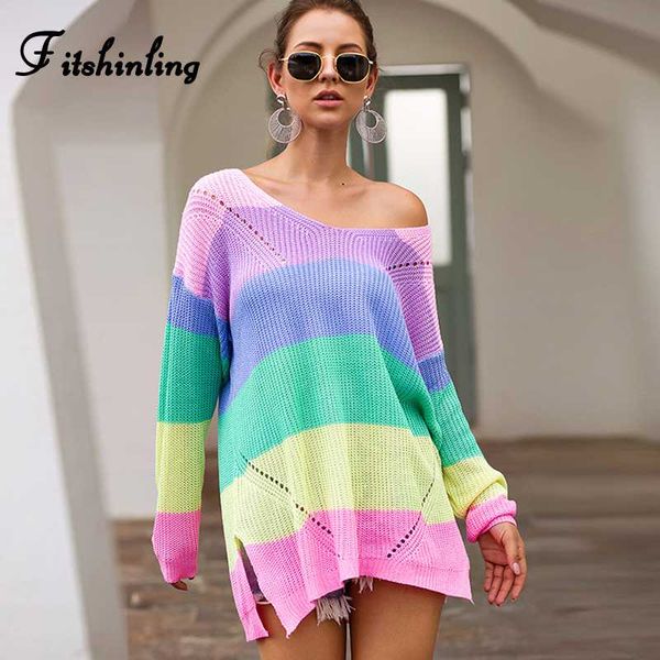 women's sweaters fitshinling rainbow striped long sweater femme pull v neck slim pullovers autumn winter sleeve women jumpers sale, White;black
women's sweaters fitshinling rainbow striped long sweater femme pull v neck slim pullovers autumn winter sleeve women jumpers sale, White;black