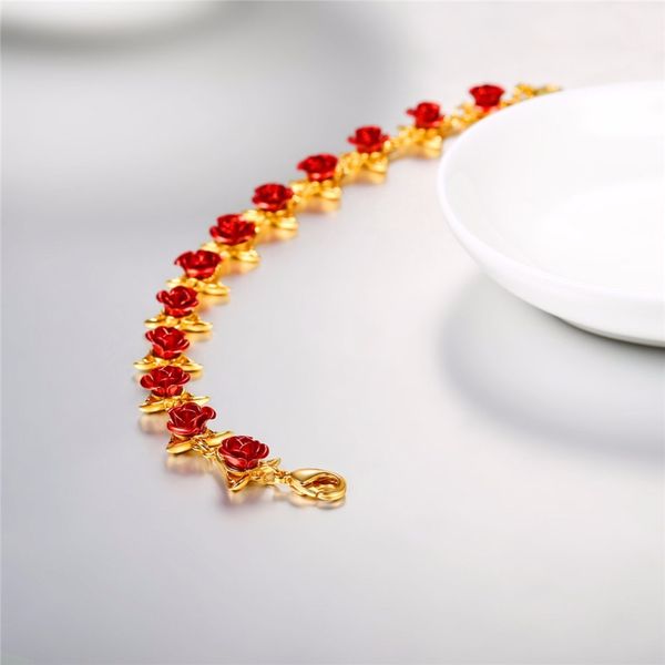 fashion-bracelet red rose flowers gold color wrist chain charm christmas gift for women fashion new jewelry bracelets wholesale s915, Black
fashion-bracelet red rose flowers gold color wrist chain charm christmas gift for women fashion new jewelry bracelets wholesale s915, Black
