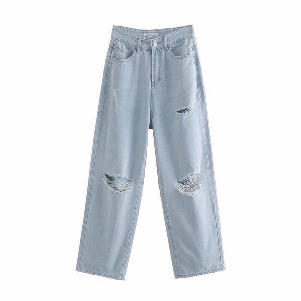 fall 2020 new europe and the united states women's wear high waist straight hole jeans trousers, 1459, Blue
fall 2020 new europe and the united states women's wear high waist straight hole jeans trousers, 1459, Blue