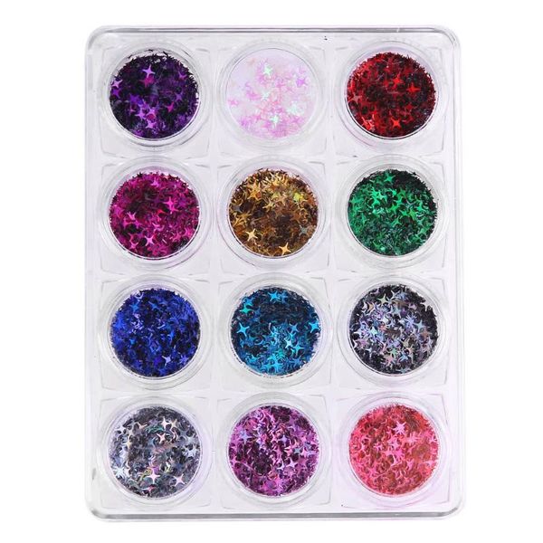 12 boxes/set cute laser black star nail art shinny glitter cute decoration nail art decoration
12 boxes/set cute laser black star nail art shinny glitter cute decoration nail art decoration