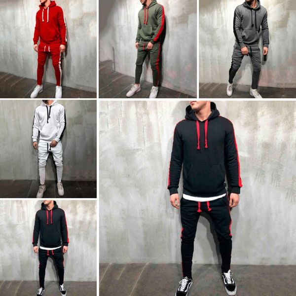 autumn and winter men's hooded strips solid color sports and leisure sweatshirt suit, Gray
autumn and winter men's hooded strips solid color sports and leisure sweatshirt suit, Gray