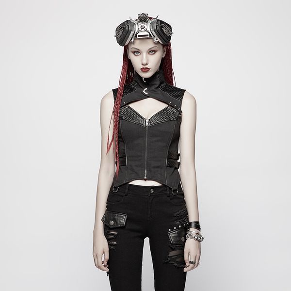 punk rave women punk warrior vest pinstripe woven concave-convex pu slim fit removable sleeveless short vest, Black;white
punk rave women punk warrior vest pinstripe woven concave-convex pu slim fit removable sleeveless short vest, Black;white