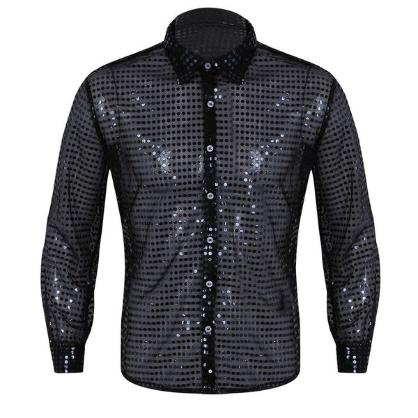 men see through sequin latin shirt long sleeve ballroom dress clothes 2018 tango rumba mens shirts dance performance costume, White;black
men see through sequin latin shirt long sleeve ballroom dress clothes 2018 tango rumba mens shirts dance performance costume, White;black