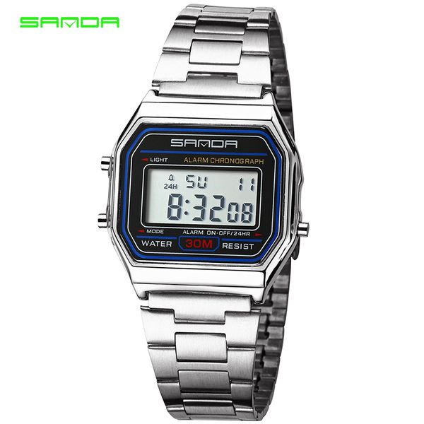 sanda gold silver men watches led digital watches stainless steel bracelet waterproof sports watch relogio masculino, Slivery;brown
sanda gold silver men watches led digital watches stainless steel bracelet waterproof sports watch relogio masculino, Slivery;brown