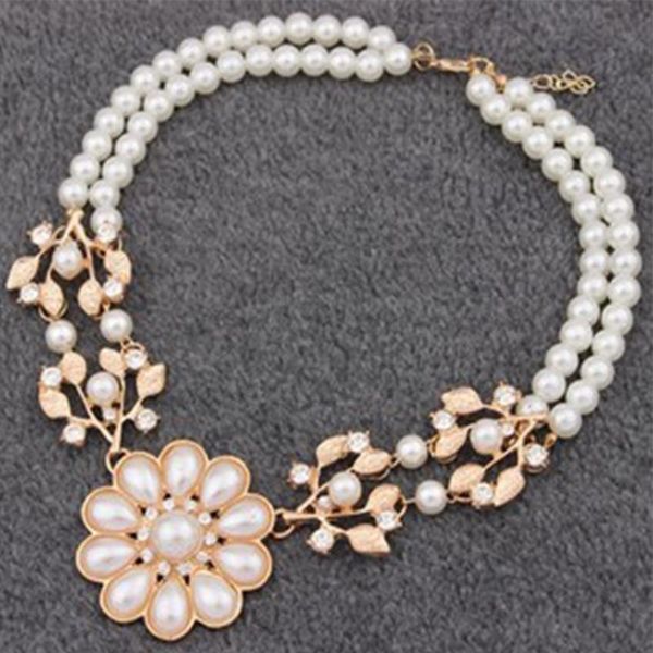 wholesale-2016 women statement necklace luxury simulated pearl chain rhinestone crystal flower choker work necklace bead jewelry for women, Silver
wholesale-2016 women statement necklace luxury simulated pearl chain rhinestone crystal flower choker work necklace bead jewelry for women, Silver