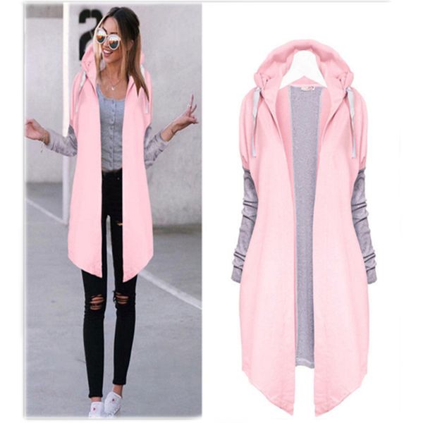 gaoke spring autumn women coats fashion patchwork casual long coat female hooded jacket long cardigans outerwear jackets, Black;brown
gaoke spring autumn women coats fashion patchwork casual long coat female hooded jacket long cardigans outerwear jackets, Black;brown