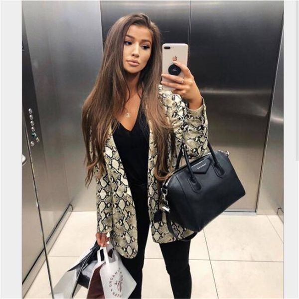 fashion fall jacket snake print long sleeve coat elegant women open stitch outerwear office lady autumn clothes streetwear, Black;brown
fashion fall jacket snake print long sleeve coat elegant women open stitch outerwear office lady autumn clothes streetwear, Black;brown