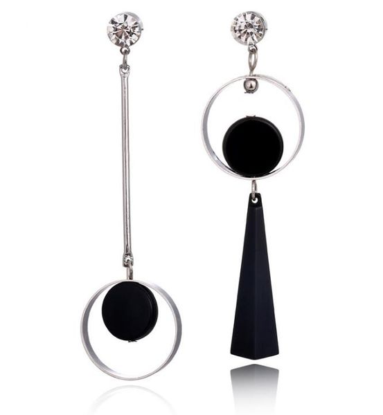fashion geometric long asymmetry earring rhinestone circle ear stud new acrylic big earrings ga741, Silver 
fashion geometric long asymmetry earring rhinestone circle ear stud new acrylic big earrings ga741, Silver