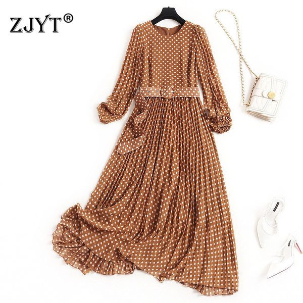 fashion runway designer spring dresses for women 2020 elegant lady long sleeve polka dot print pleated mid calf chiffon dress, Black;gray
fashion runway designer spring dresses for women 2020 elegant lady long sleeve polka dot print pleated mid calf chiffon dress, Black;gray