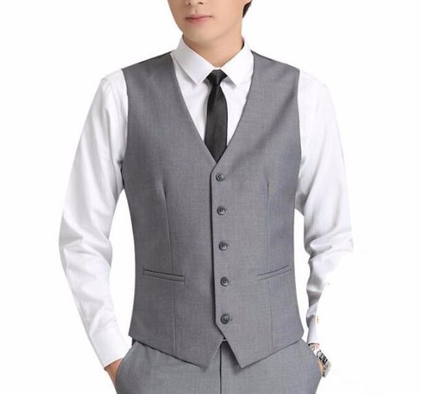 light grey men suit vests five buttons classic dress slim fit vests male sleeveless mens formal wedding waistcoat vt1073, Black;white
light grey men suit vests five buttons classic dress slim fit vests male sleeveless mens formal wedding waistcoat vt1073, Black;white