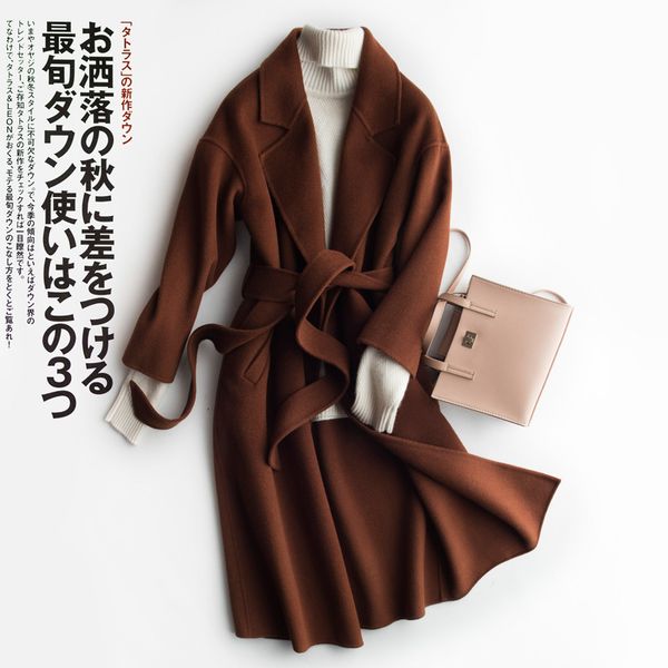 long 100% wool coat female jacket double faced cashmere autumn coat korean red overcoat women abrigos mujer elegante, Black
long 100% wool coat female jacket double faced cashmere autumn coat korean red overcoat women abrigos mujer elegante, Black