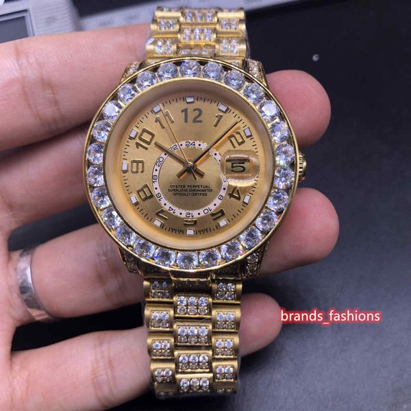 men's iced diamond wristwatch golden stainless steel diamond strap watch diamond case automatic mechanical sports watches, Slivery;brown
men's iced diamond wristwatch golden stainless steel diamond strap watch diamond case automatic mechanical sports watches, Slivery;brown