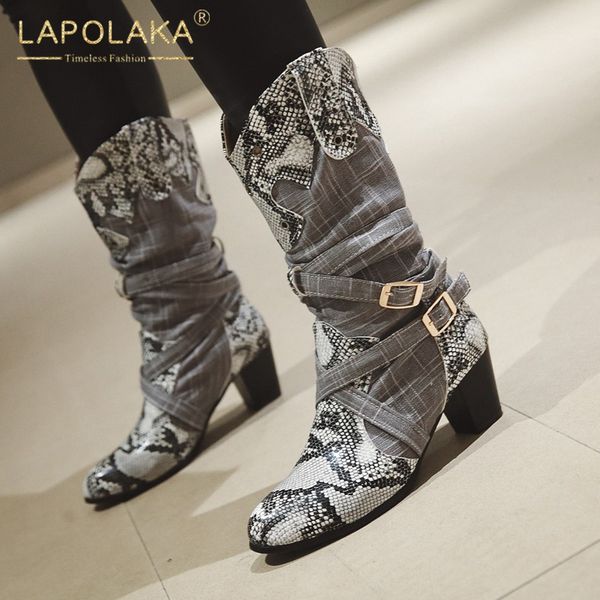 lapolaka fashion new 2020 plus size 43 ins shoes woman western boots female chunky heels slip on mid calf boots women shoes, Black
lapolaka fashion new 2020 plus size 43 ins shoes woman western boots female chunky heels slip on mid calf boots women shoes, Black