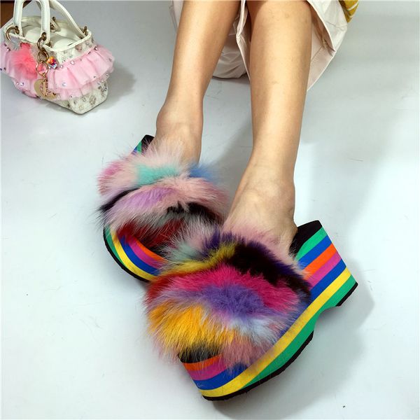 womens rainbow colors fur decor slipper platform muffin super high wedge heel shoes slides slingback new a43, Black
womens rainbow colors fur decor slipper platform muffin super high wedge heel shoes slides slingback new a43, Black