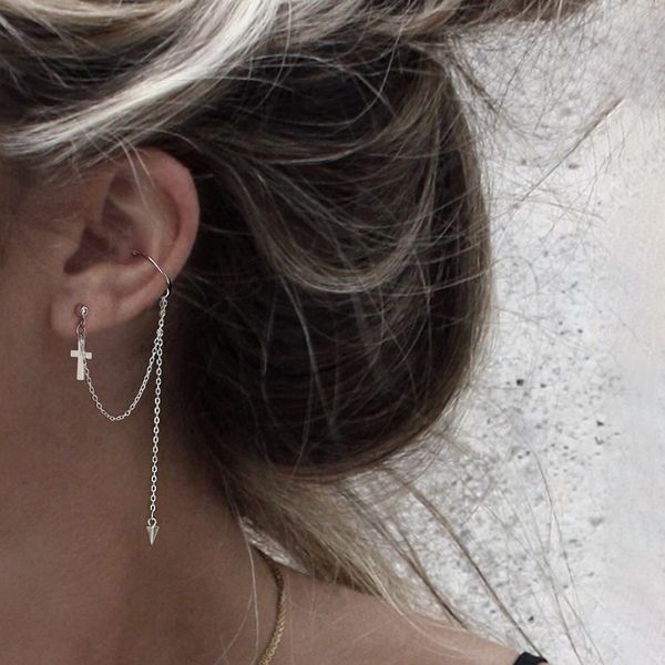 silver cross long chain drop earrings 925 personality ladies hip hop tassel awl pendant ear cuff clip on earring fashion jewelry
silver cross long chain drop earrings 925 personality ladies hip hop tassel awl pendant ear cuff clip on earring fashion jewelry