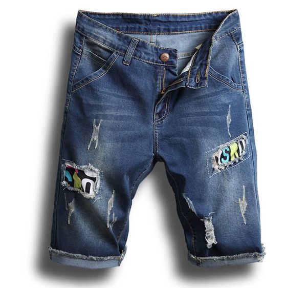 knee length men denim jeans hole letters printed straight slim fit fashion casual style regular pants, Blue
knee length men denim jeans hole letters printed straight slim fit fashion casual style regular pants, Blue