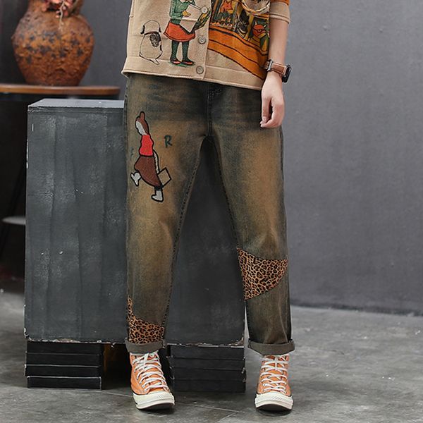 women jeans autumn retro elastic waist loose casual denim pants 2019 new ladies patchwork embroidery bleached vintage trousers, Blue
women jeans autumn retro elastic waist loose casual denim pants 2019 new ladies patchwork embroidery bleached vintage trousers, Blue