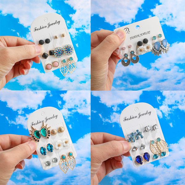 charm tiny flower leaf colorful crystal stud earring set for women bohemia imitation pearl geometry party jewelry, Golden;silver
charm tiny flower leaf colorful crystal stud earring set for women bohemia imitation pearl geometry party jewelry, Golden;silver