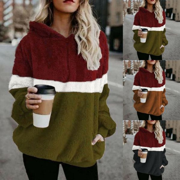 women ladies soft winter warm sweatshirts coat faux pullover outwear, Black
women ladies soft winter warm sweatshirts coat faux pullover outwear, Black