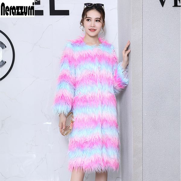 nerazzurri rainbow faux fur coat women 2019 fashion winter colorful hairy shaggy plus size furry multi color fur jacket 5xl 6xl, Black
nerazzurri rainbow faux fur coat women 2019 fashion winter colorful hairy shaggy plus size furry multi color fur jacket 5xl 6xl, Black