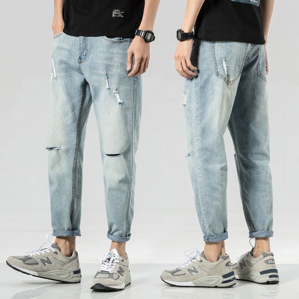 spring mens ripped blue jeans distrressed hole solid hiphop male trousers casual high street boys straight pants
spring mens ripped blue jeans distrressed hole solid hiphop male trousers casual high street boys straight pants