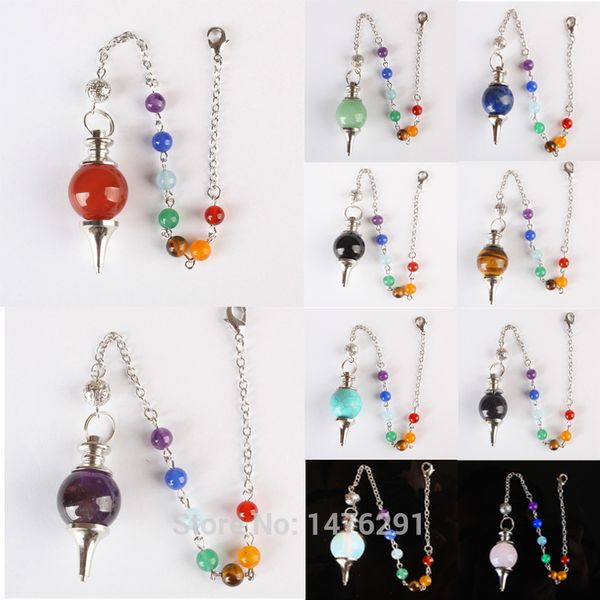 carnelian purple crystal opal lapis quartz ball chain dowsing healing chakra pendulum with chain 1pcs, Silver
carnelian purple crystal opal lapis quartz ball chain dowsing healing chakra pendulum with chain 1pcs, Silver