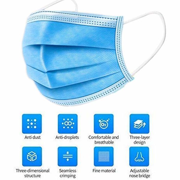 50pcs disposable anti dust 3 ply non woven face mask protective earloop masks with ce box for drop shipping
50pcs disposable anti dust 3 ply non woven face mask protective earloop masks with ce box for drop shipping