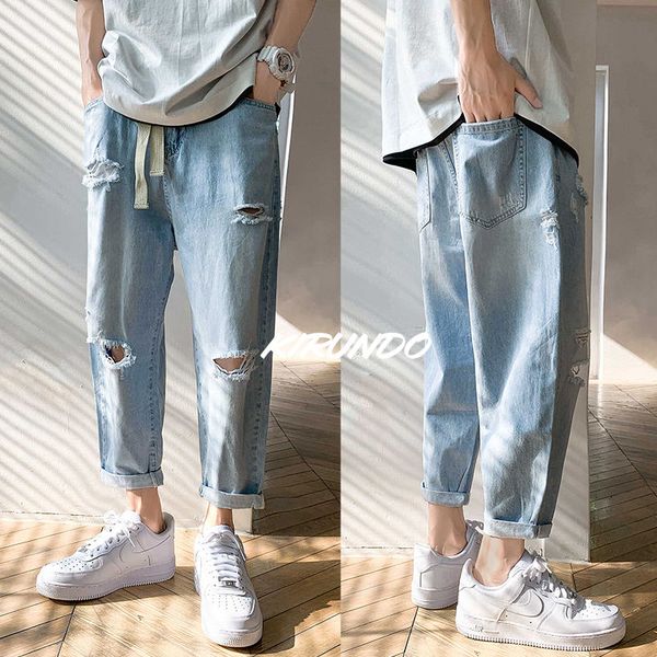 summer ripped straight jeans men's fashion solid color retro casual hole jeans men streetwear loose korean denim trousers mens, Blue
summer ripped straight jeans men's fashion solid color retro casual hole jeans men streetwear loose korean denim trousers mens, Blue