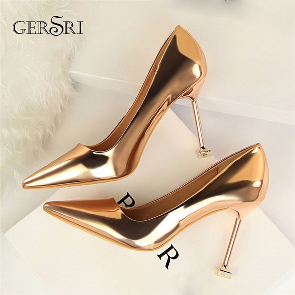 gersri 2019 women 9.5cm high heels gold pumps female escarpins luxury tacons lady shoes high heels scarpins shoes, Black
gersri 2019 women 9.5cm high heels gold pumps female escarpins luxury tacons lady shoes high heels scarpins shoes, Black