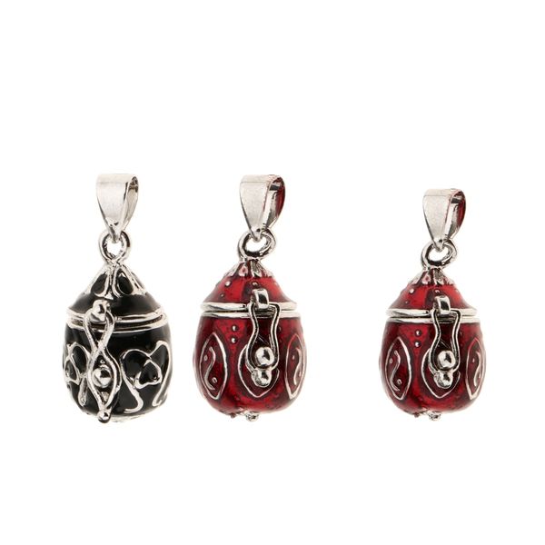 3 pieces enamel teardrop openable cremation urn holder pendant necklace, Silver 
3 pieces enamel teardrop openable cremation urn holder pendant necklace, Silver