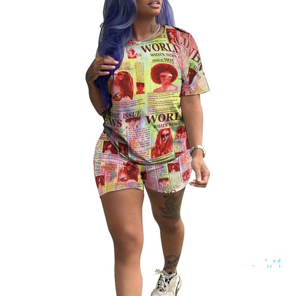 женская contrast цвет газета tracksuit лето printed короткий рукав топы + шорты 2 шт наборы открытой повседневной спортивная одежда d4209, White
женская contrast цвет газета tracksuit лето printed короткий рукав топы + шорты 2 шт наборы открытой повседневной спортивная одежда d4209, White