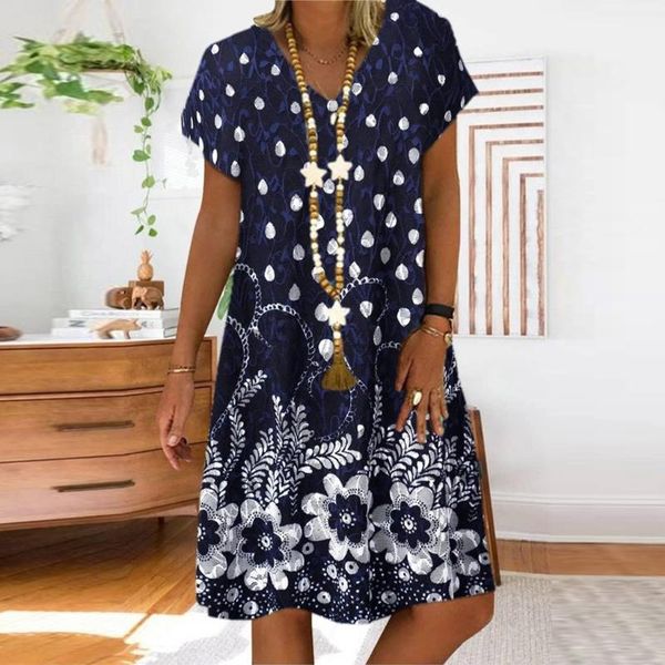 floral print dress women v-neck short sleeves loose dot patchwork bohemia summer dress vestito donna estate plus size dresses, Black;gray
floral print dress women v-neck short sleeves loose dot patchwork bohemia summer dress vestito donna estate plus size dresses, Black;gray