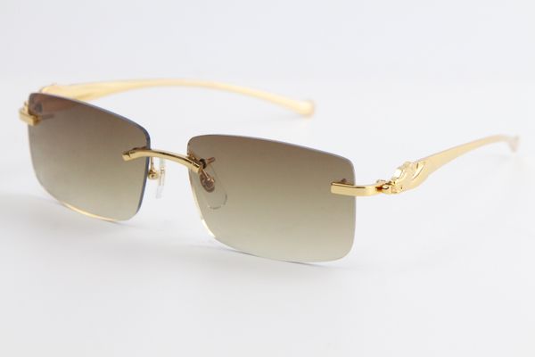 selling metal leopard series panther rimless sunglasses 18k gold 3524012 large square sun glasses classic pilot frame simple leisure eyewear, White;black
selling metal leopard series panther rimless sunglasses 18k gold 3524012 large square sun glasses classic pilot frame simple leisure eyewear, White;black