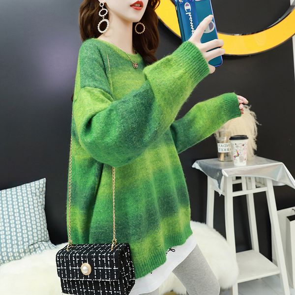 

рыхлый вне износа ленивый стиль трикотаж топ корейский пуловеры женщин для всех видов осенне-зимний период, White;black