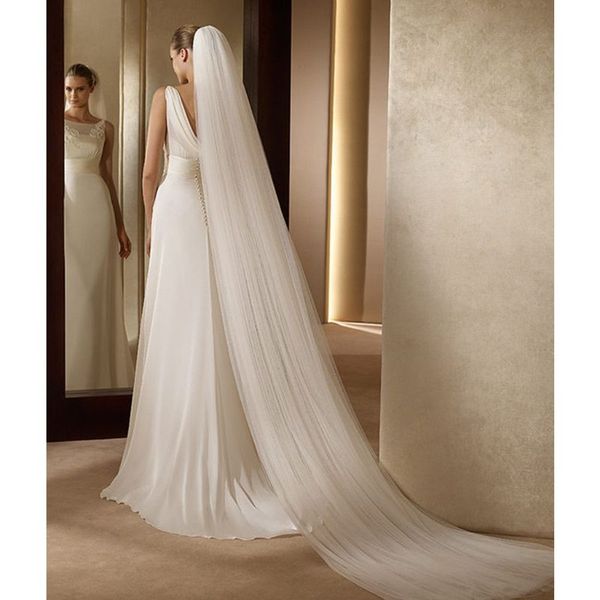 1/2/3 tiers 3m womens cathedral length wedding headwear minimalist simple solid color tulle trailing bridal with plastic comb 
1/2/3 tiers 3m womens cathedral length wedding headwear minimalist simple solid color tulle trailing bridal with plastic comb