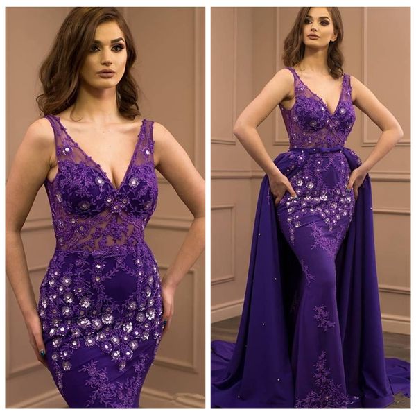 v-neck slim mermaid lace appliques prom dresses 2020 with detachable train long formal evening party gowns beaded lace robe de soiree custom, Black
v-neck slim mermaid lace appliques prom dresses 2020 with detachable train long formal evening party gowns beaded lace robe de soiree custom, Black
