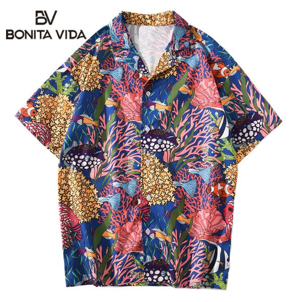 men's casual shirts bonita vida harajuku colorful fish coral print hawaiian beach men holiday camp tropical summer short sleeve, White;black
men's casual shirts bonita vida harajuku colorful fish coral print hawaiian beach men holiday camp tropical summer short sleeve, White;black