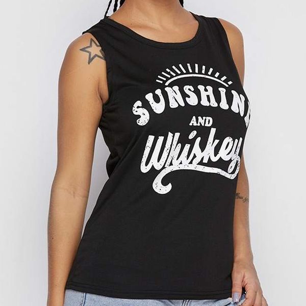 black tank women sleeveless tee letter print summer tanks stylish lady casual o-neck tanks fashion female black cami, White
black tank women sleeveless tee letter print summer tanks stylish lady casual o-neck tanks fashion female black cami, White