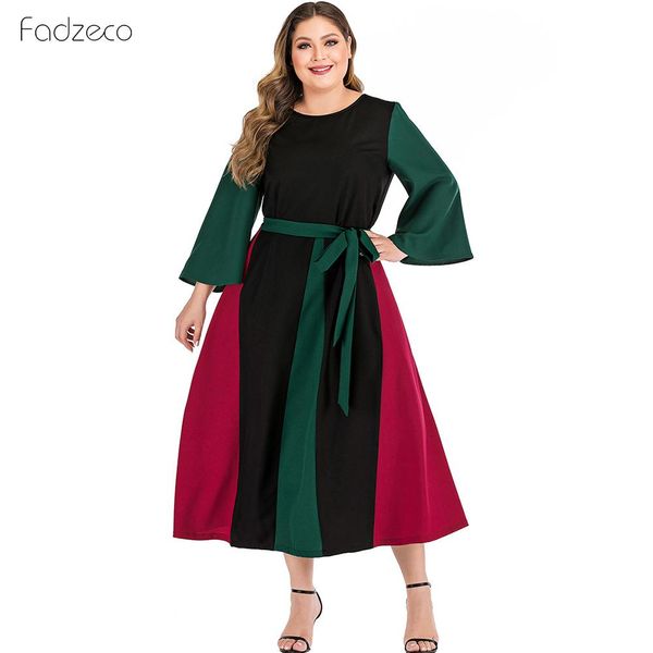 fadzeco women dress 2019 autumn dress plus size women casual o neck long sleeve party maxi loose splice, Black;gray
fadzeco women dress 2019 autumn dress plus size women casual o neck long sleeve party maxi loose splice, Black;gray