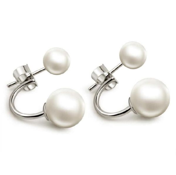 925 sterling sliver double imitation pearl stud earrings after hanging earring two wear ways for women brincos s-e92, Golden;silver
925 sterling sliver double imitation pearl stud earrings after hanging earring two wear ways for women brincos s-e92, Golden;silver