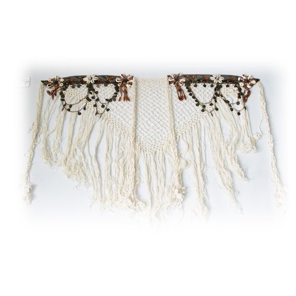 belly dance tribal hip scarf white tassel belt for tribal style handmade dance accessories, Black;red
belly dance tribal hip scarf white tassel belt for tribal style handmade dance accessories, Black;red