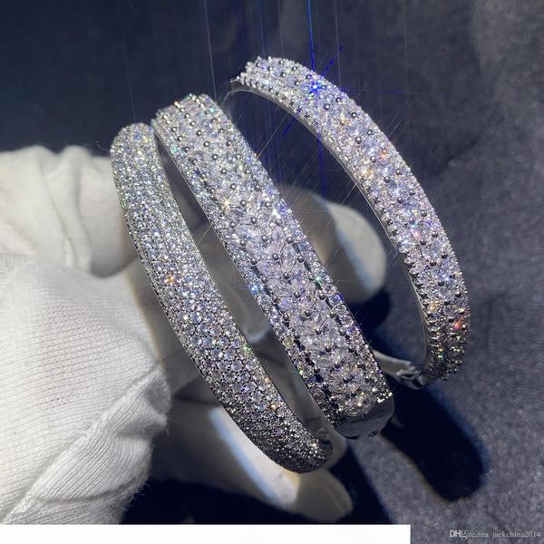 sparkling new arrival luxury jewelry 925 sterling silver fill pave white sapphire cz diamond women wedding bangle finger bracelet gift, Black
sparkling new arrival luxury jewelry 925 sterling silver fill pave white sapphire cz diamond women wedding bangle finger bracelet gift, Black