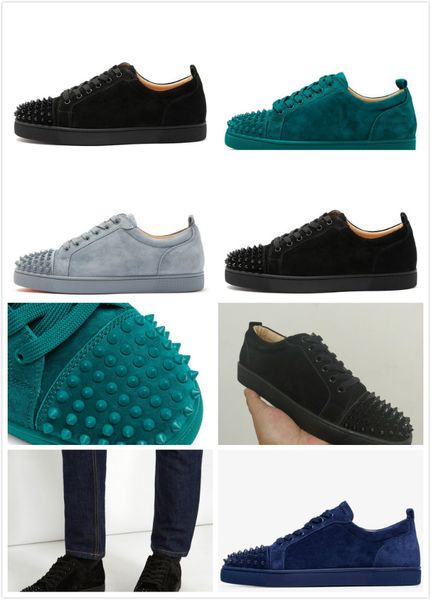 red bottom junior spikes mens casual shoes reglisse orlato flat low red oeillet denim leather fashion women sports sneakers, Black
red bottom junior spikes mens casual shoes reglisse orlato flat low red oeillet denim leather fashion women sports sneakers, Black