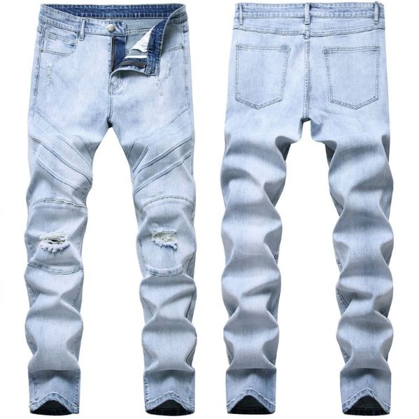men's jeans fashion men blue skinny ripped stretch slim west hip hop swag denim motorcycle biker pants jogger
men's jeans fashion men blue skinny ripped stretch slim west hip hop swag denim motorcycle biker pants jogger
