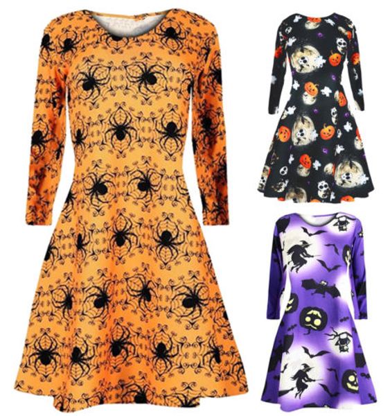 2018 new women halloween a line dress o neck long sleeve lady fashion pumpkin skull bat halloween gown party dress, Black;gray
2018 new women halloween a line dress o neck long sleeve lady fashion pumpkin skull bat halloween gown party dress, Black;gray