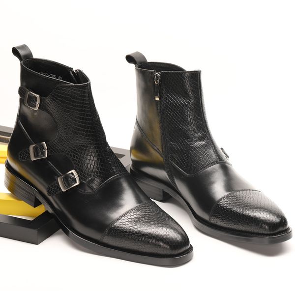 2020 new men genuine cow leather chelsea boots dress casual ankle shoes business formal british pointed shoes botines hombre, Black
2020 new men genuine cow leather chelsea boots dress casual ankle shoes business formal british pointed shoes botines hombre, Black